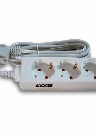 Мережевий фільтр, подовжувач optima base 3 3m white провід 3*0,75мм2 axxis