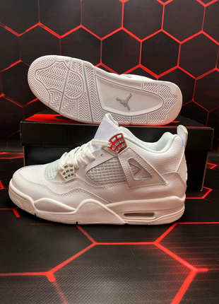 Air jordan 4 retro white топ якість 41-463 фото