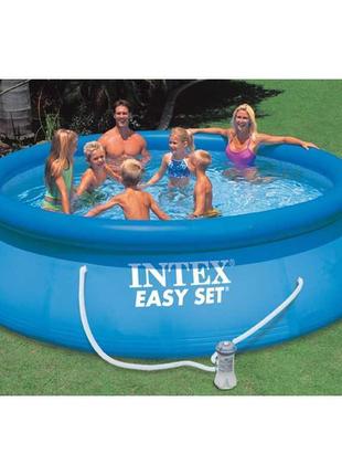 Intex басейн 28142 np (1) /з насосом 220-240 в/, розмір 396х84см, об`єм: 7290 л. при заповненні 80%, вага:1 фото