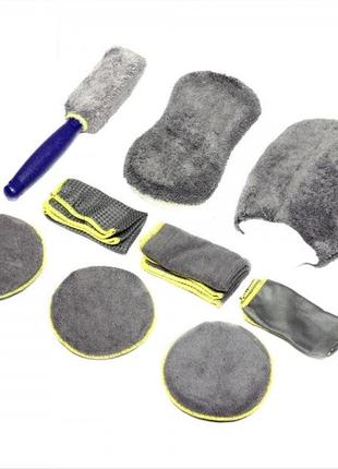 Набор по уходу за автомобилем (микрофибра) 9 предметов дк dk-9mkf