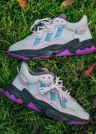 Кросівки adidas ozweego grey purple кросівки