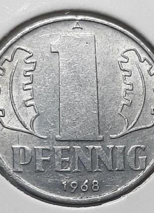 Монета германия - гдр 1 пфенниг, 1968 года1 фото