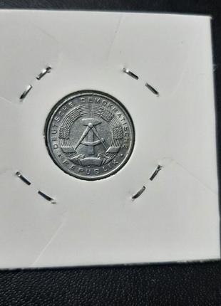 Монета германия - гдр 1 пфенниг, 1968 года5 фото