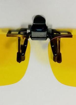 Накладка-кліпса на окуляри для водіїв (polaroid) колір жовтий ...4 фото