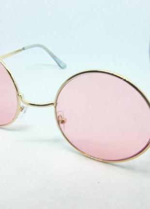 Окуляри молодіжні тішейди з круглими кольоровими лінзами рожеві7 фото