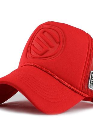 Кепка тракер логотип un з сіточкою, унісекс червоний