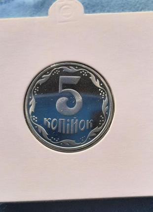 Монета украина 5 копеек, 2012 года, "из годового набора нбу"