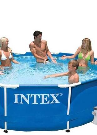 Intex басейн каркасний 28202 np (1) фільтр-насос /мережа 220-240 в/ 530гал/год, /6 + років /56999/ 305*76 см