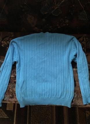 Голубой большой свитер4 фото