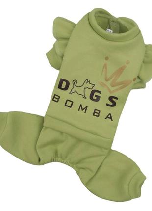 Осінній костюм для собак dogs bomba d-166 рюша оливка1 фото