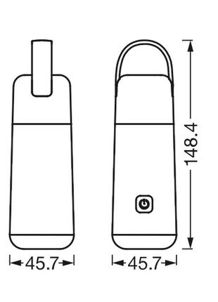 Лампа-ліхтар powerbank 0.50w 5v 45lm 3000-4000k 45.7х148x46mm ...2 фото