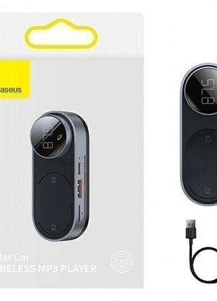 Fm-модулятор baseus solar car wireless mp3 player black