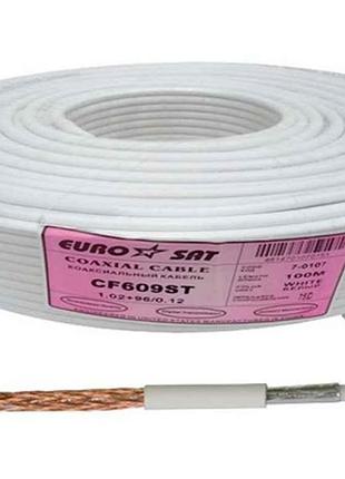 Кабель rg-6 cf609st 100м, 96 жил, білий 70786562 тм eurosat