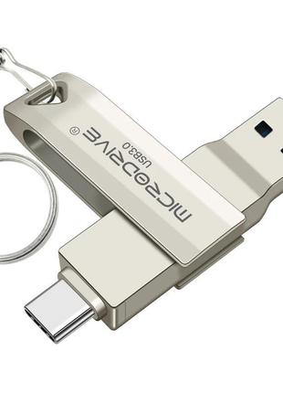 Usb флешка 2в1 128gb type-c / usb 3.0 для телефону, комп'ютера...