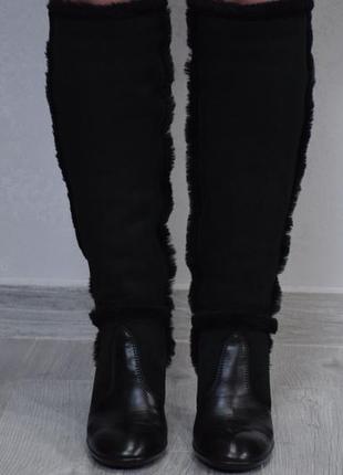 Hogan сапоги ботинки женские кожаные зимние на каблуке. италия. оригинал. 38-39 р./25 см.5 фото
