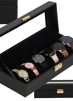 Скринька (органайзер) для зберігання годинників springos 30 x 11 x 8 см ha1054