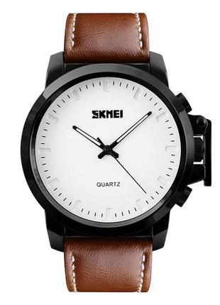 Класичний чоловічий годинник skmei 1208 brown1 фото