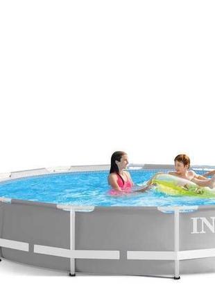Intex бассейн каркасный 26712 np (1) размер 366x76 см (насос-фильтр картриджный 2 006 л/ч), объем воды -