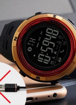 Розумний наручний годинник skmei 1250 smart clever (чорний)7 фото