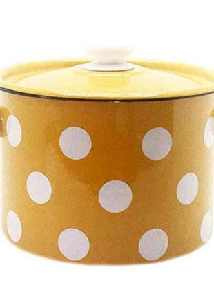 Каструля ем. 4,5л /4 циліндрична білий горох (гірчичний) (i161...