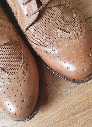 Качественные беж оригинал натуральные кожаные туфли/оксфорды/лоферы на шнурках 38 mark adam1 фото