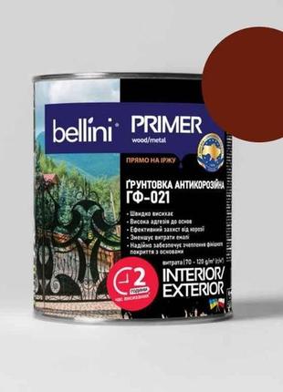 Грунтовка алкідна червоно-коричневий 2,8кг гф-021 тм bellini