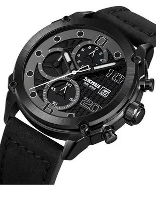 Класичний чоловічий годинник skmei 2051 (чорний)2 фото