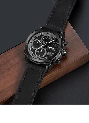 Класичний чоловічий годинник skmei 2051 (чорний)5 фото