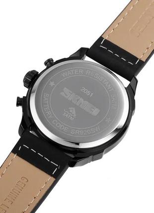 Класичний чоловічий годинник skmei 2051 (чорний)9 фото