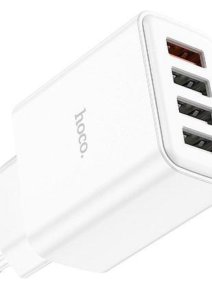 Зарядний пристрій швидкої зарядки hoco c102a |4usb| білий