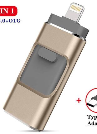 Usb флешка 4в1 128gb type-c/micro/lightning/usb для телефону, ...
