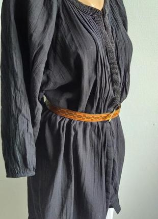 Туника, мини-платье, марлевка, матовый бисер4 фото