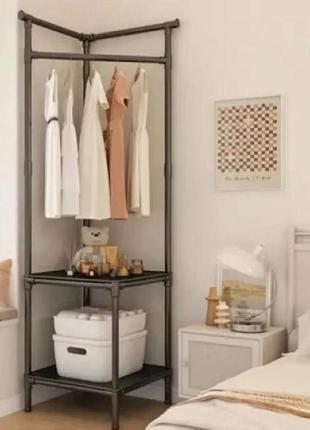 Кутова підлогова вішалка для одягу 180х45х45 см стійка для...