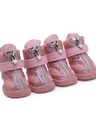Демісезонні черевики для малих порід собак ruispet №4 рожеві 4,8x3,9см4 фото