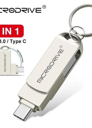 Usb флешка 2в1 128gb type-c / usb 3.0 для телефону, комп'ютера...