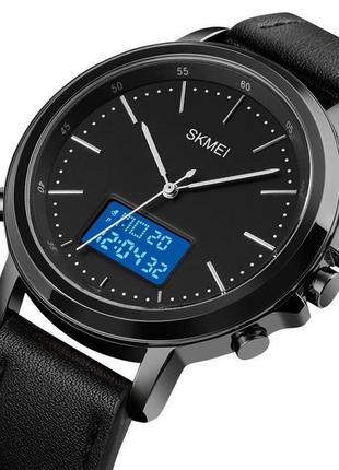 Чоловічий спортивний наручний годинник skmei 1652 (чорні з чор...3 фото