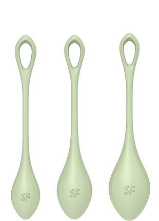 T360190 набор вагинальных шариков satisfyer yoni power 2 light green  китти