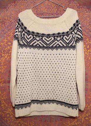 Жакардовий светр реглан з сердечками2 фото