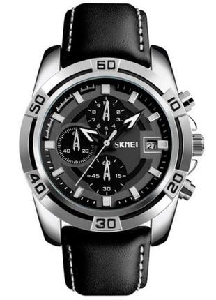 Чоловічий годинник skmei 9156 avalon чорний з сріблястим