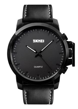Класичний чоловічий годинник skmei 1208 чорний4 фото