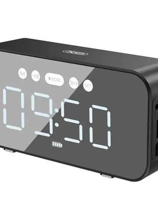 Бездротова bluetooth колонка годинник xo f41 fm tf-карта (чорний)