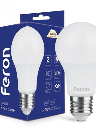 Світлодіодна лампа feron lb-700 10w 2700k e27