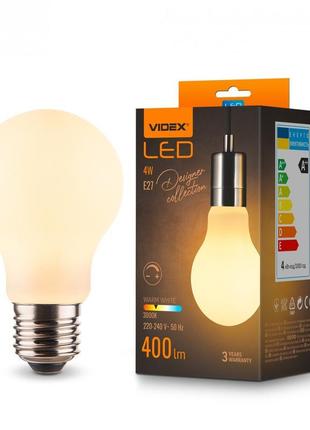 Led лампа videx filament vl-da60mo 4w e27 3000k porcelain dimm...