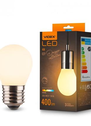 Led лампа videx filament vl-dg45mo 4w e27 3000k porcelain dimm...