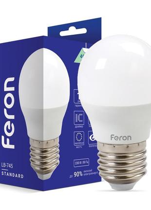 Світлодіодна лампа feron lb-745 6вт e27 4000k