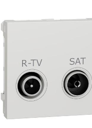 Розетка r-tv sat одинарна, 2 модуля білий unica new nu345418
