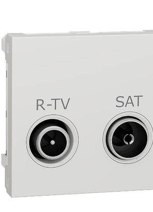 Розетка r-tv sat кінцева, 2 модуля білий unica new nu345518