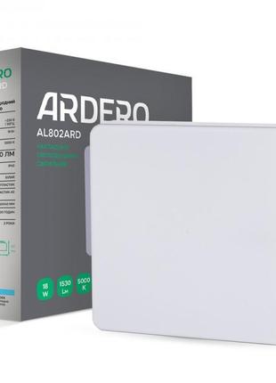 Накладний світлодіодний світильник ardero al802ard 18w квадрат