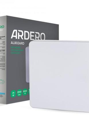 Накладний світлодіодний світильник ardero al802ard 24w квадрат