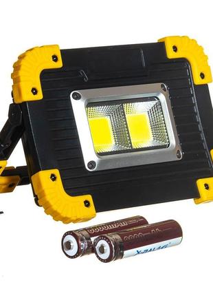 Прожектор акумуляторний промисловий 2led, з usb (жовтий) bl-ll...